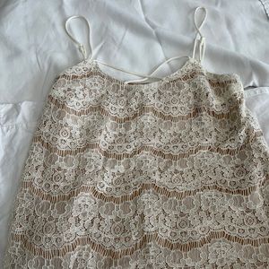 Juniors Love,Fire Cream Colored Lace Tank Top Size Small.
